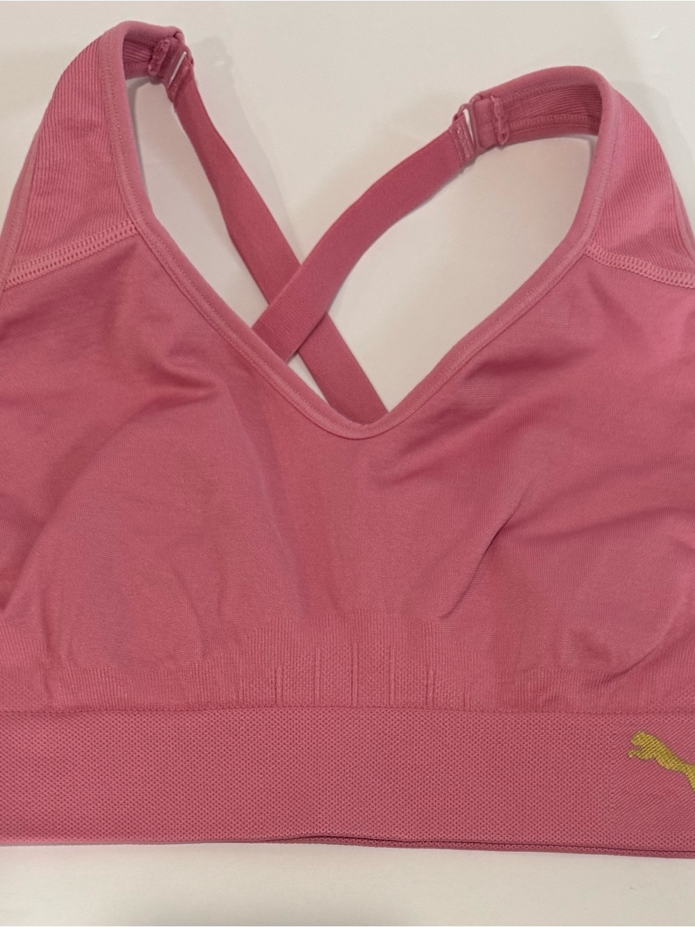 Puma Rose Pink Cross-Back Seamless Sports Bra